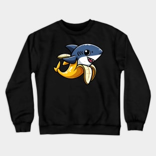 Banana Shark Adventure: Playful Fusion of Fruit and Fins Crewneck Sweatshirt